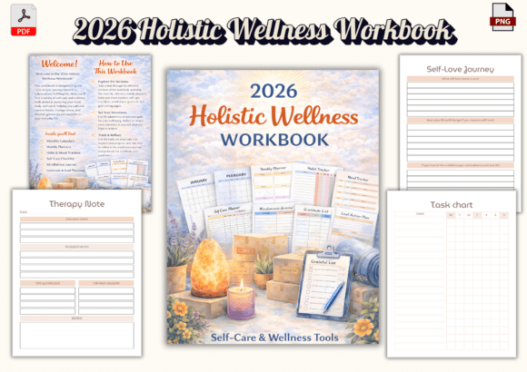 2026 Holistic Wellness Workbook: A Gentle Guide to Self-Care and Balance