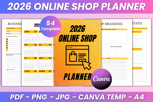 2026 Online Shop Planner Kdp Interior