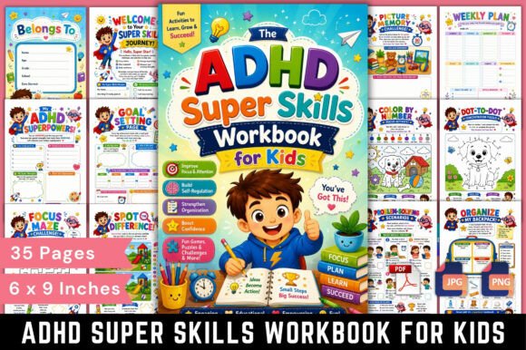 ADHD Super Skills Workbook for Kids: A Fun and Effective Way to Build Essential Life Skills