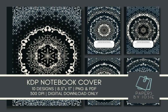 Black Mandala KDP Notebook Cover
