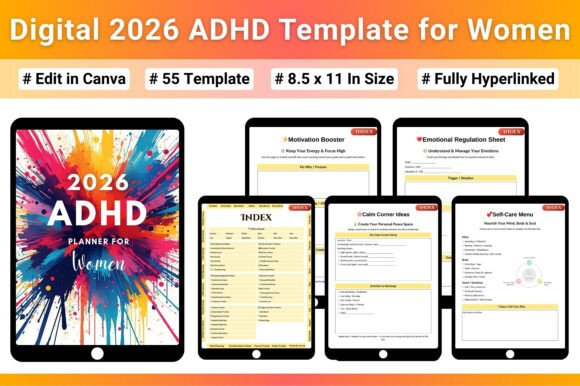 Digital 2026 ADHD Template for Women: A Thoughtful Planning System for Focus and Balance