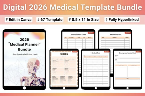 Digital 2026 Medical Template Bundle: A Practical Tool for Health Management