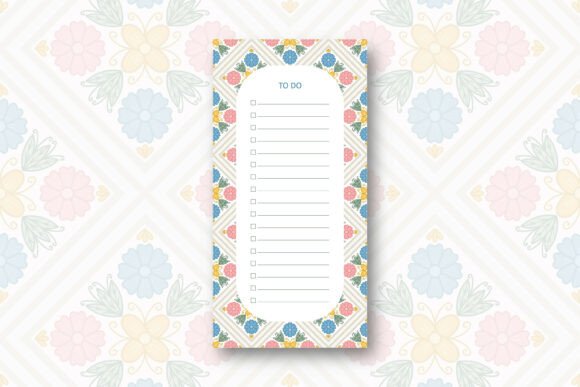 Folk Art Flower To Do List Template