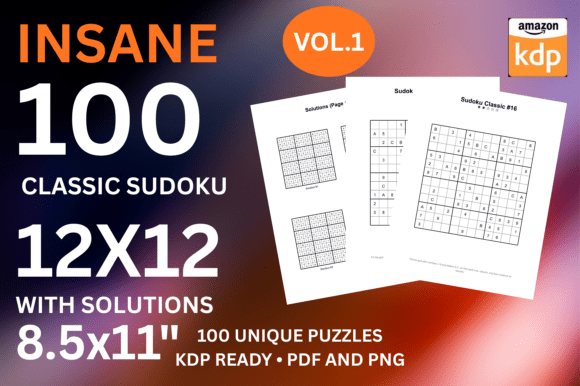 Insane 12x12 Sudoku Vol 1 KDP Interior